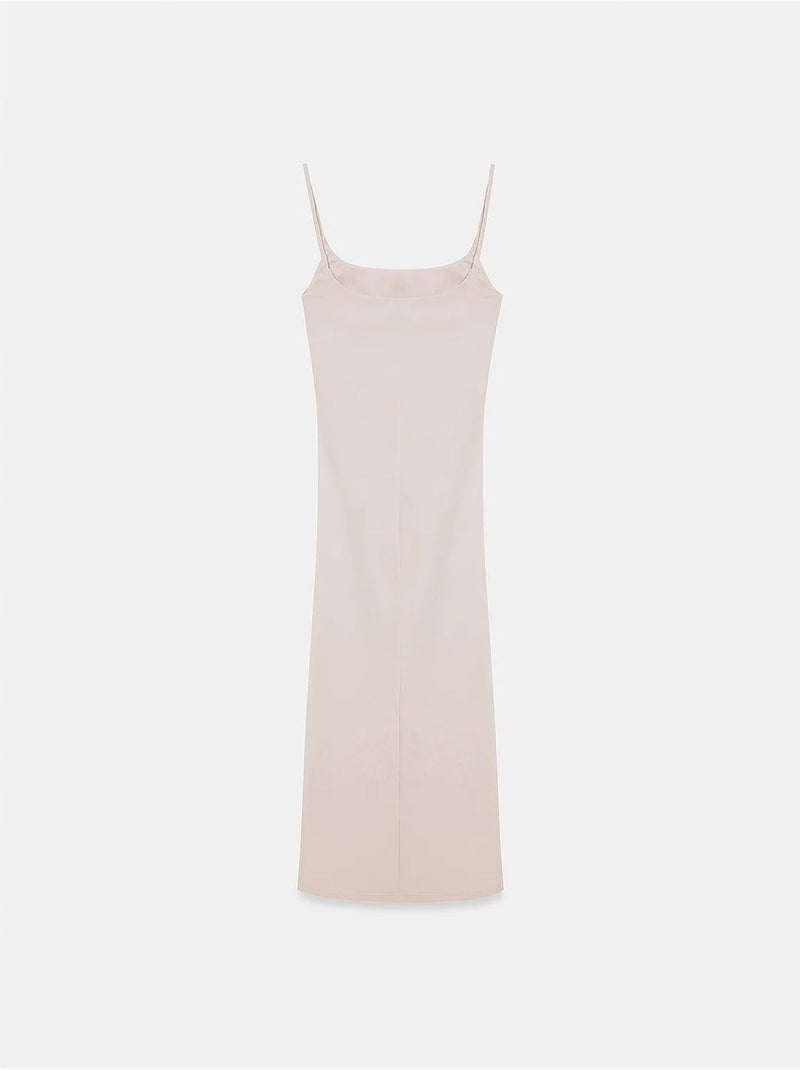 Vestido midi justo sem mangas para mulher dilvin Bege-argila - Kiabi
