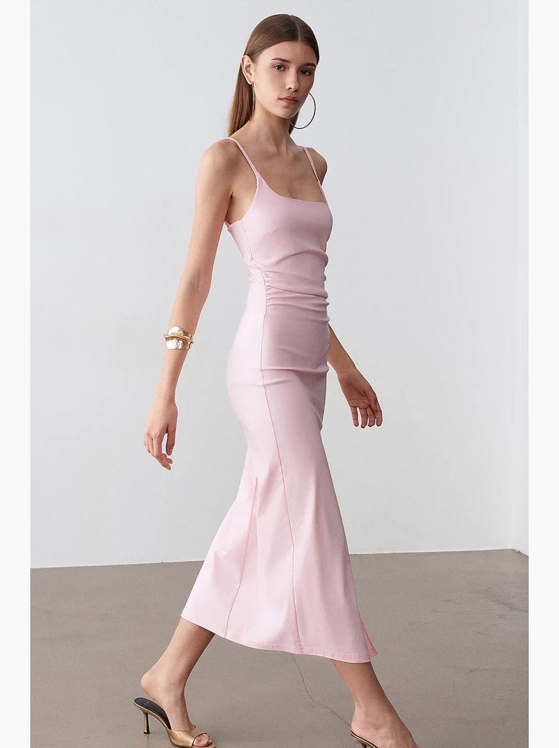 Vestido midi justo sem mangas para mulher dilvin Rosa-pálido - Kiabi