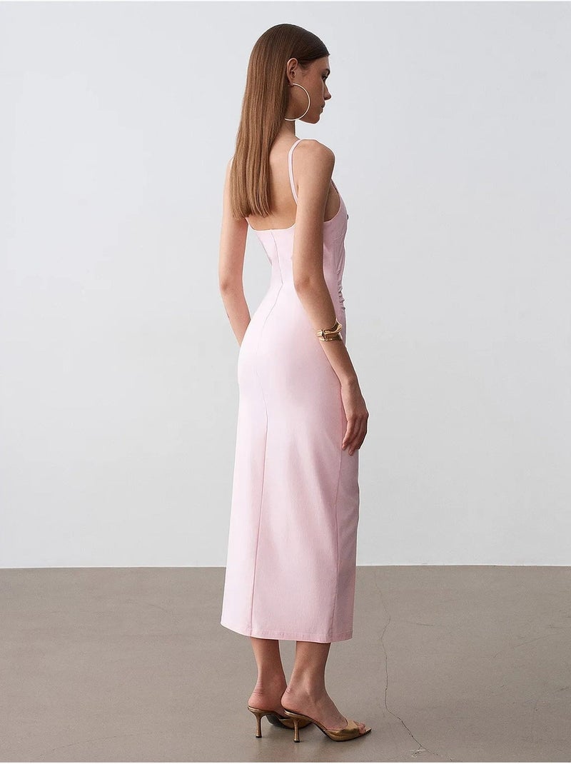 Vestido midi justo sem mangas para mulher dilvin Rosa-pálido - Kiabi