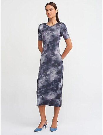 Vestido midi justo tie-dye dilvin