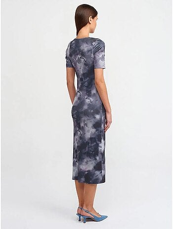 Vestido midi justo tie-dye dilvin