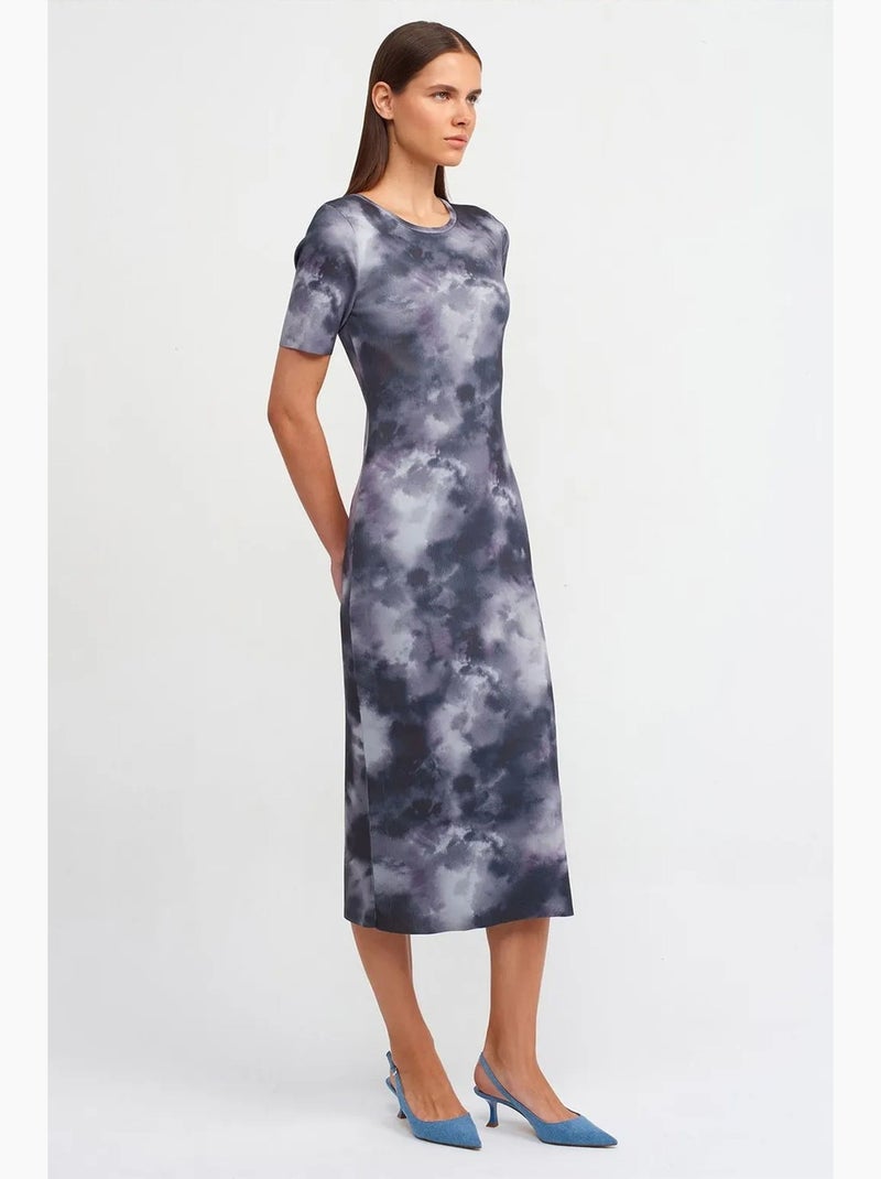 Vestido midi justo tie-dye dilvin Multicolorido - Kiabi