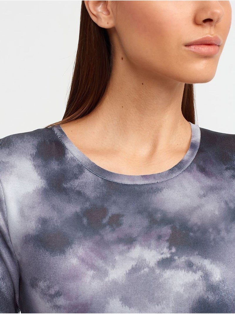 Vestido midi justo tie-dye dilvin Multicolorido - Kiabi