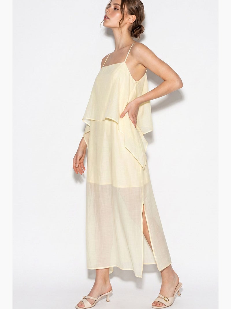 Vestido midi lucci Amarelo-limão - Kiabi