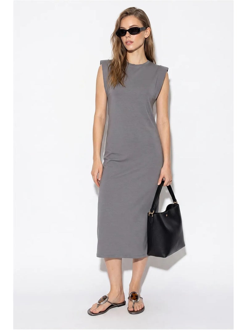 Vestido midi lucci Cinza - Kiabi