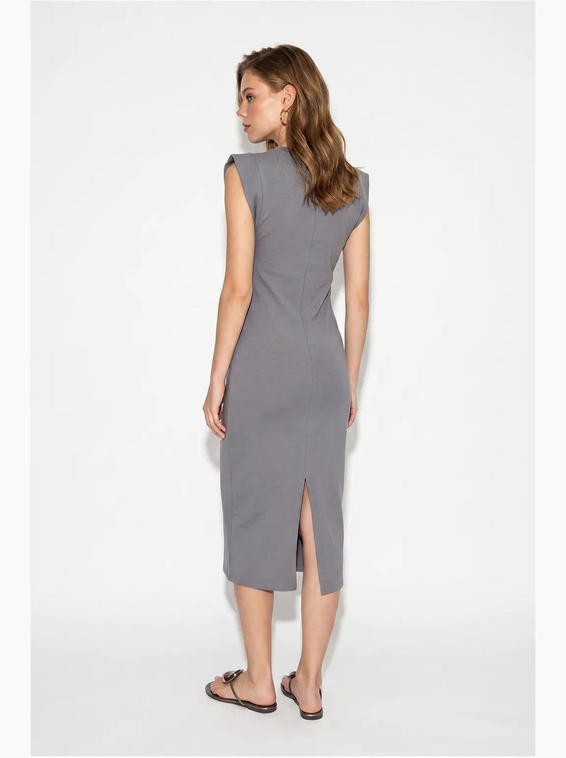 Vestido midi lucci Cinza - Kiabi