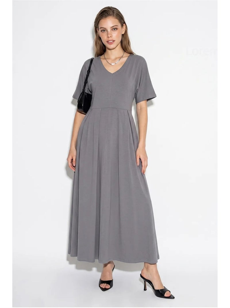 Vestido midi lucci Cinza - Kiabi