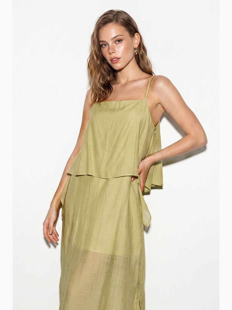 Vestido midi lucci Verde claro - Kiabi