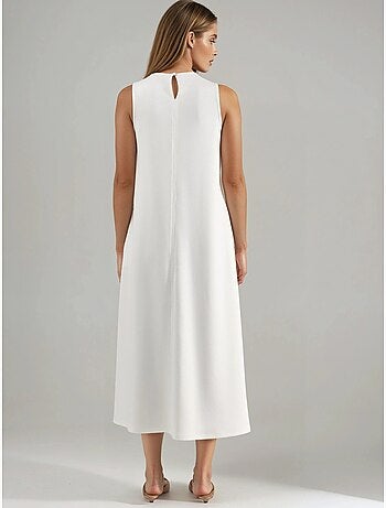 Vestido midi relaxed fit com toque modal e bolsos hiccup