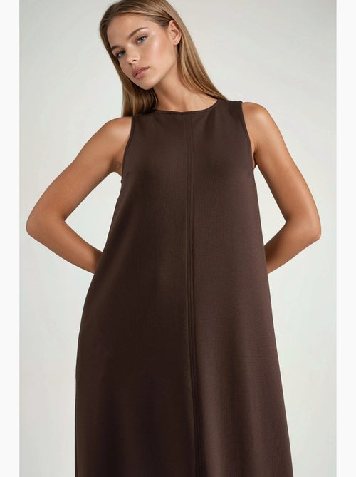 Vestido midi relaxed fit com toque modal e bolsos hiccup - Kiabi