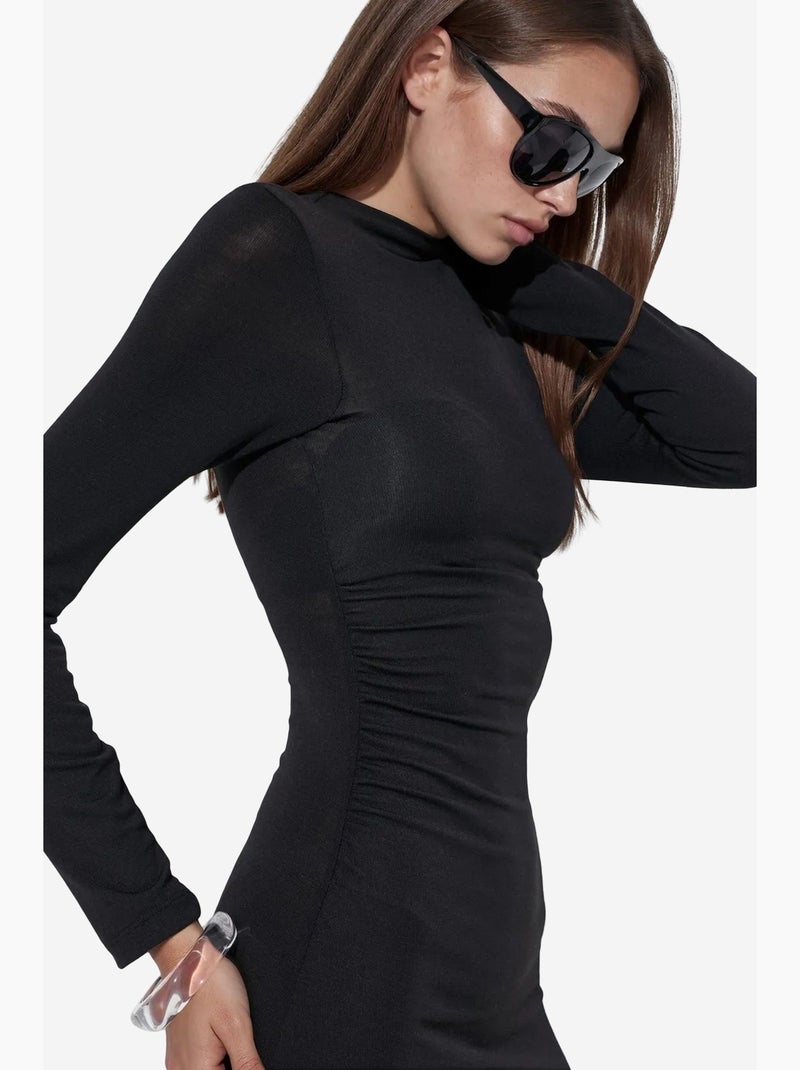 Vestido midi reto em jersey busem Preto - Kiabi