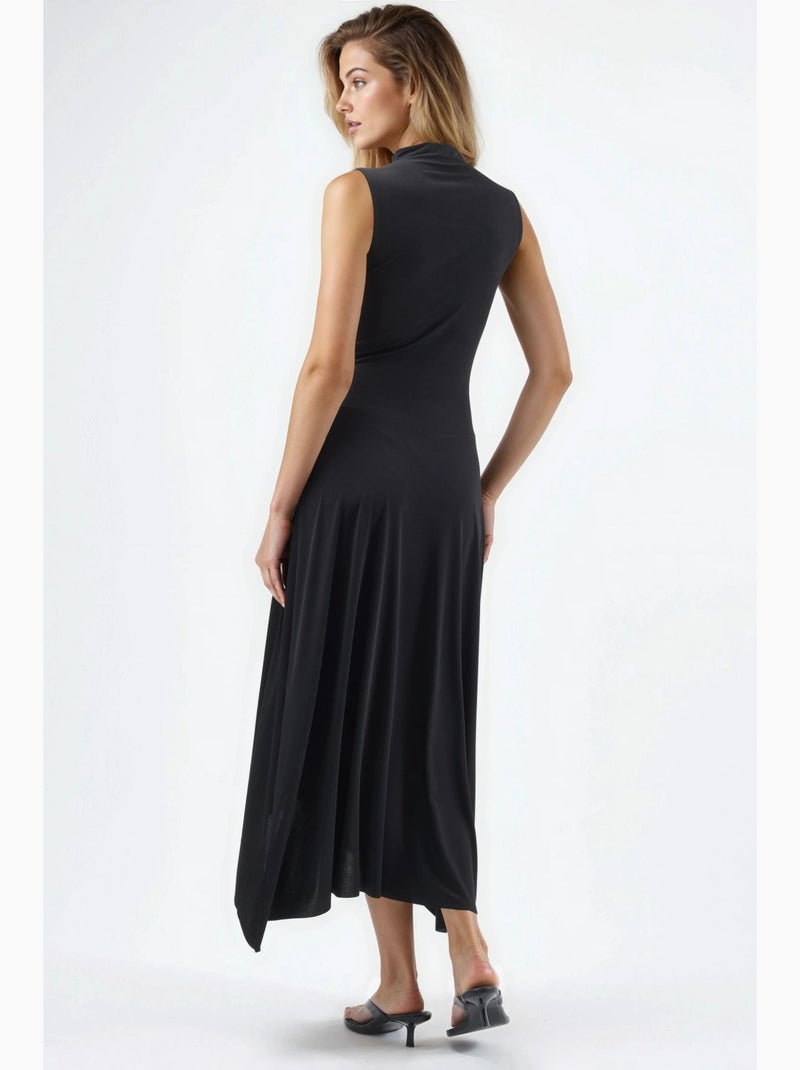 Vestido midi sandy assimétrico hiccup Preto - Kiabi