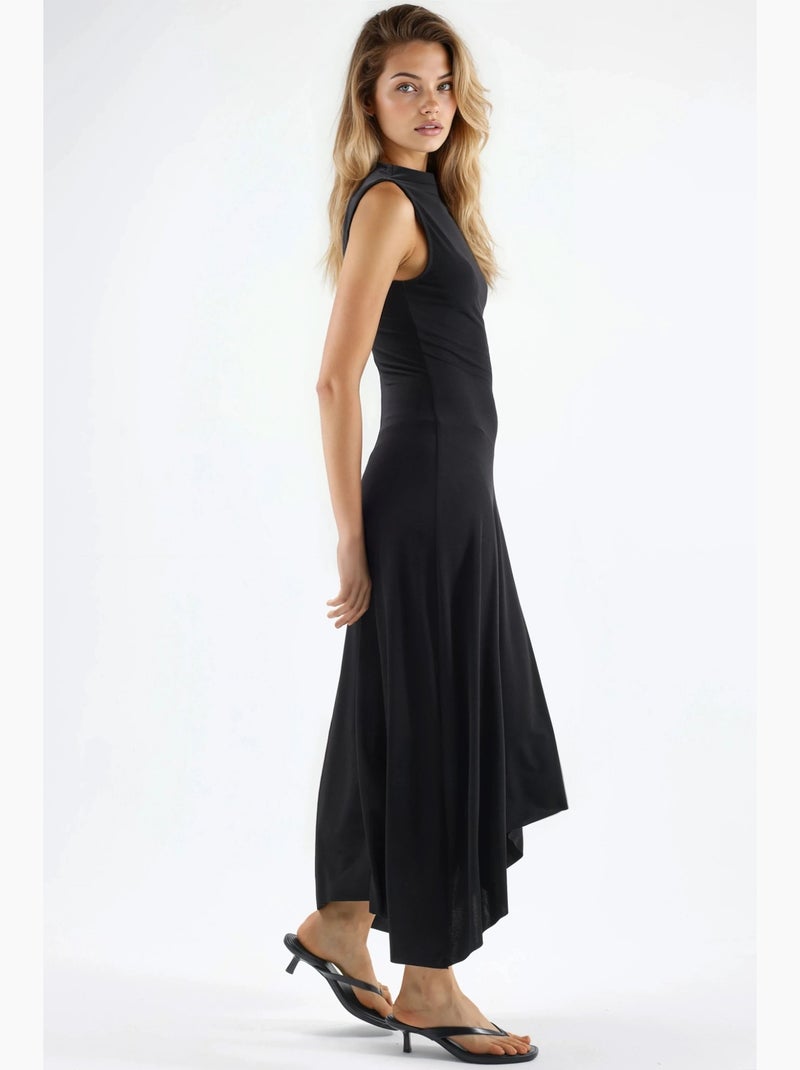 Vestido midi sandy assimétrico hiccup Preto - Kiabi