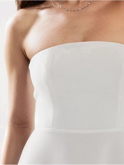 Vestido midi sem alças em forma de A - Kiabi Vestido midi sem alças em forma de A - Kiabi