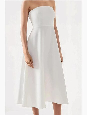 Vestido midi sem alças em forma de a hiccup