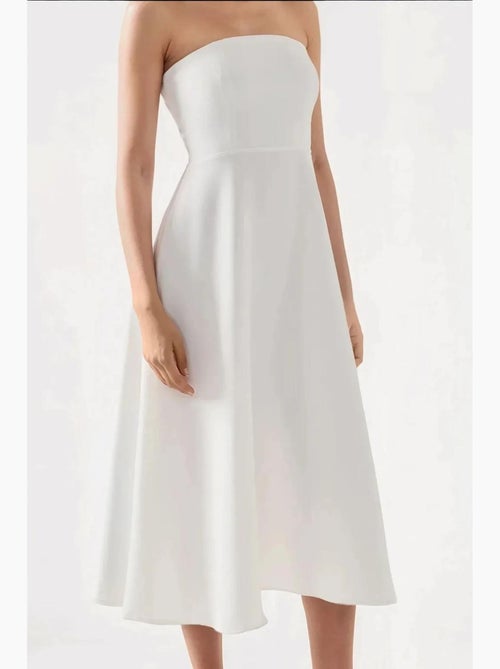 Vestido midi sem alças em forma de a hiccup - Kiabi Vestido midi sem alças em forma de a hiccup - Kiabi