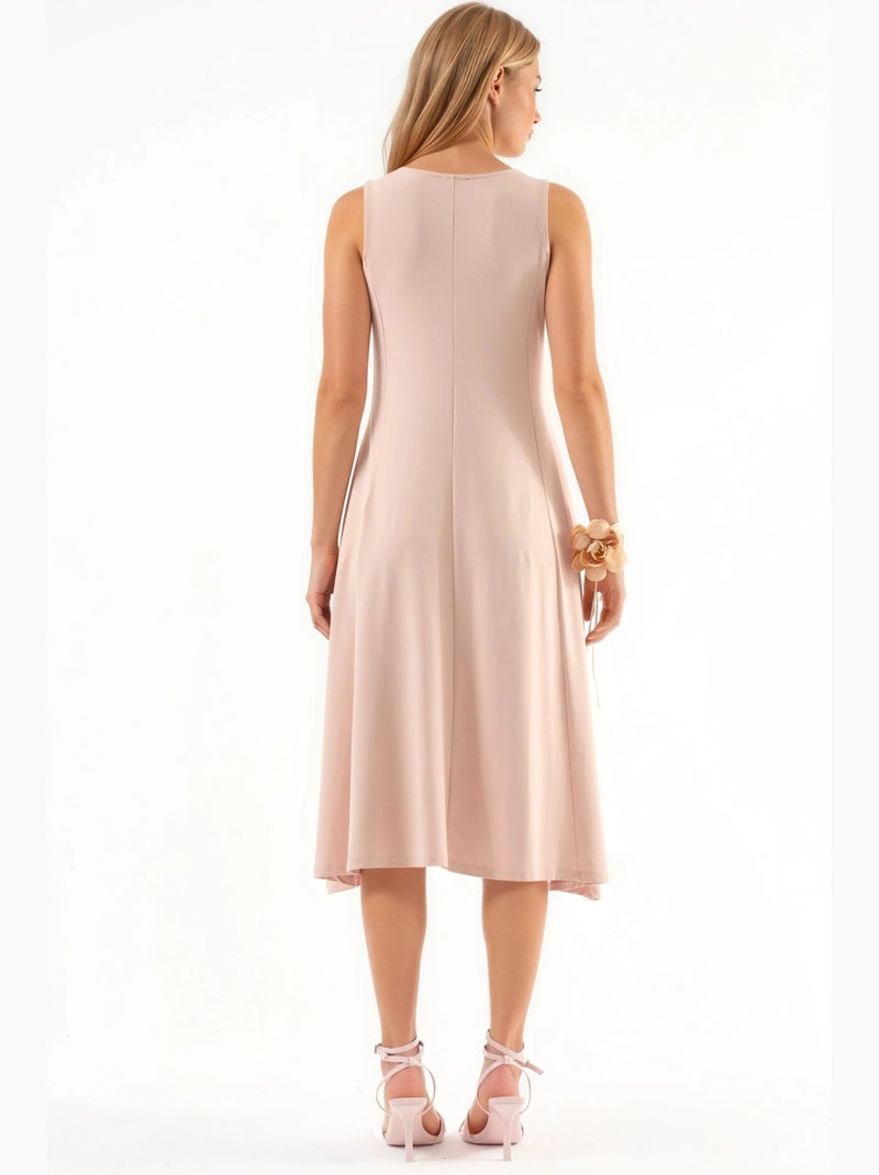 Vestido midi sem mangas com bolsos busem Rosa-pálido - Kiabi