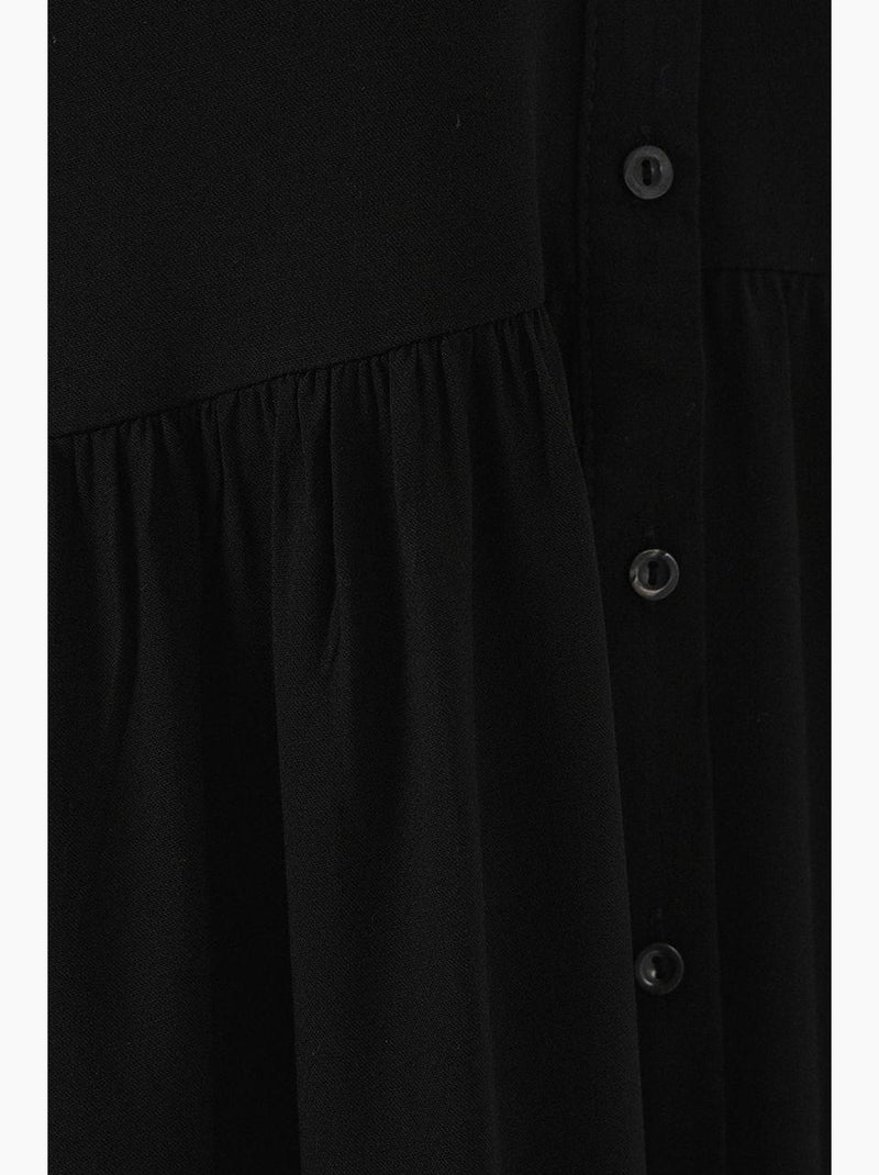 Vestido midi sem mangas com botões e colarinho de camisa bdart Preto - Kiabi
