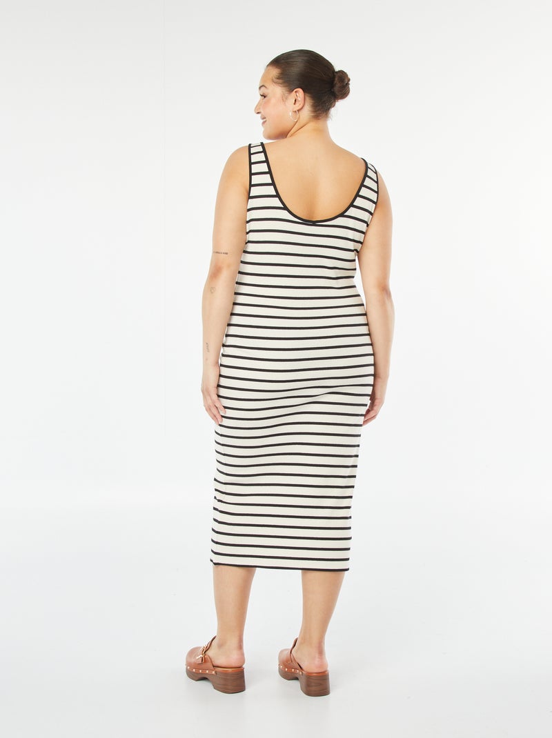 Vestido midi sem mangas tipo top de alças BRANCO - Kiabi