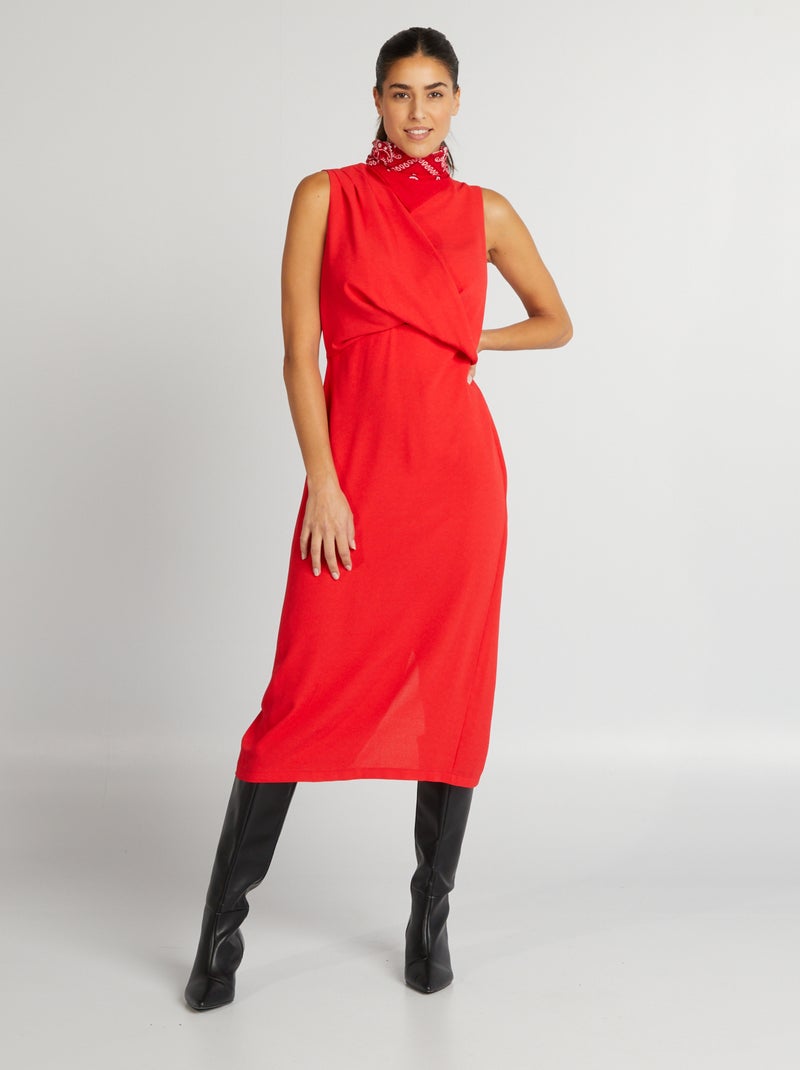 Vestido midi sem mangas VERMELHO - Kiabi