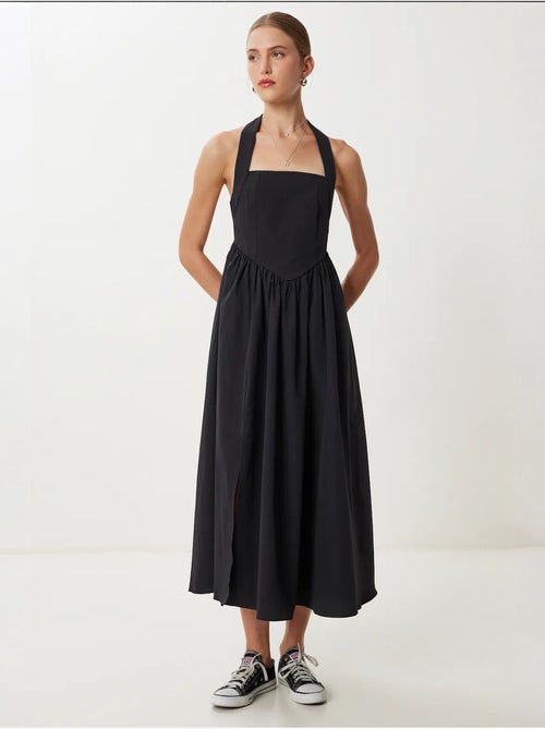 Vestido midi slim fit com decote quadrado istanbul - Kiabi Vestido midi slim fit com decote quadrado istanbul - Kiabi
