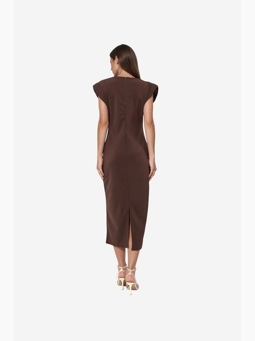 Vestido midi slim fit com detalhe de acessório busem - Kiabi Vestido midi slim fit com detalhe de acessório busem - Kiabi