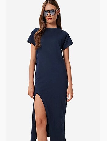 Vestido midi slim fit com racha lateral istanbul