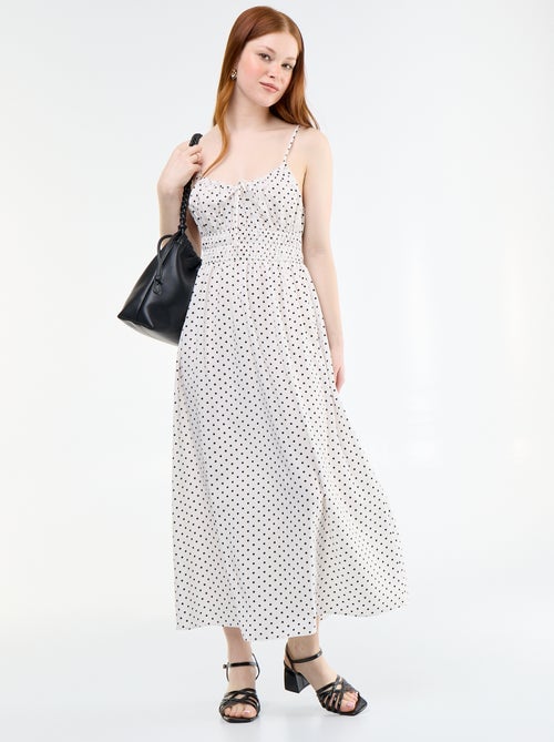 Vestido midi smock - Kiabi