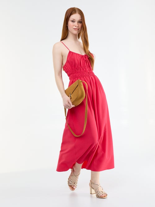Vestido midi smock - Kiabi