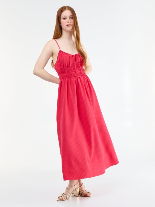 Vestido midi smock - Kiabi