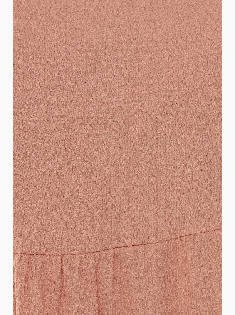 Vestido midi texturado em formato a hiccup Rosa - Kiabi