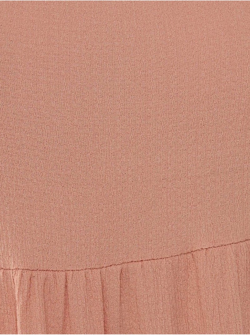 Vestido midi texturado em formato A Rosa - Kiabi