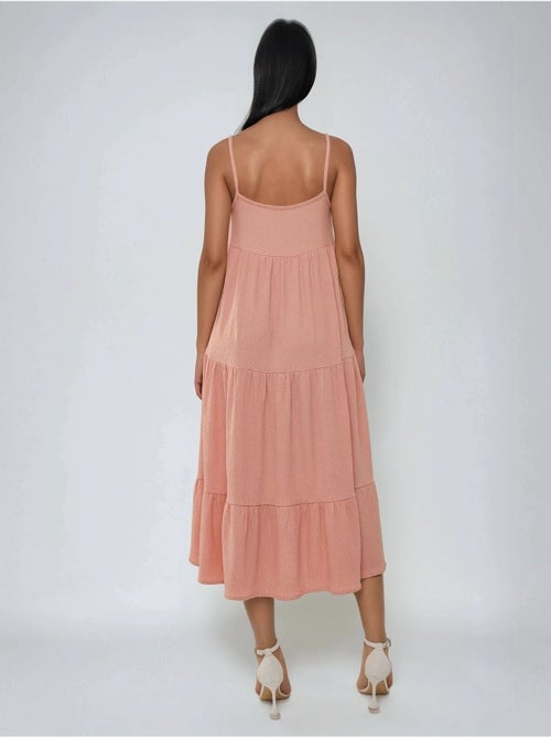 Vestido midi texturado em formato A - Kiabi Vestido midi texturado em formato A - Kiabi