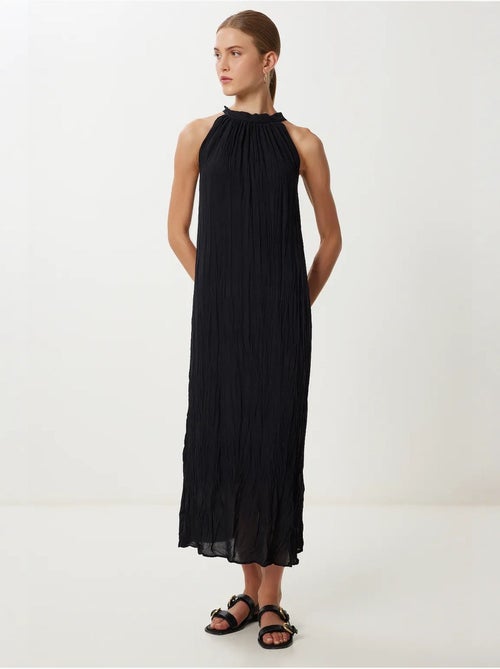 Vestido midi texturizado com decote halter istanbul - Kiabi