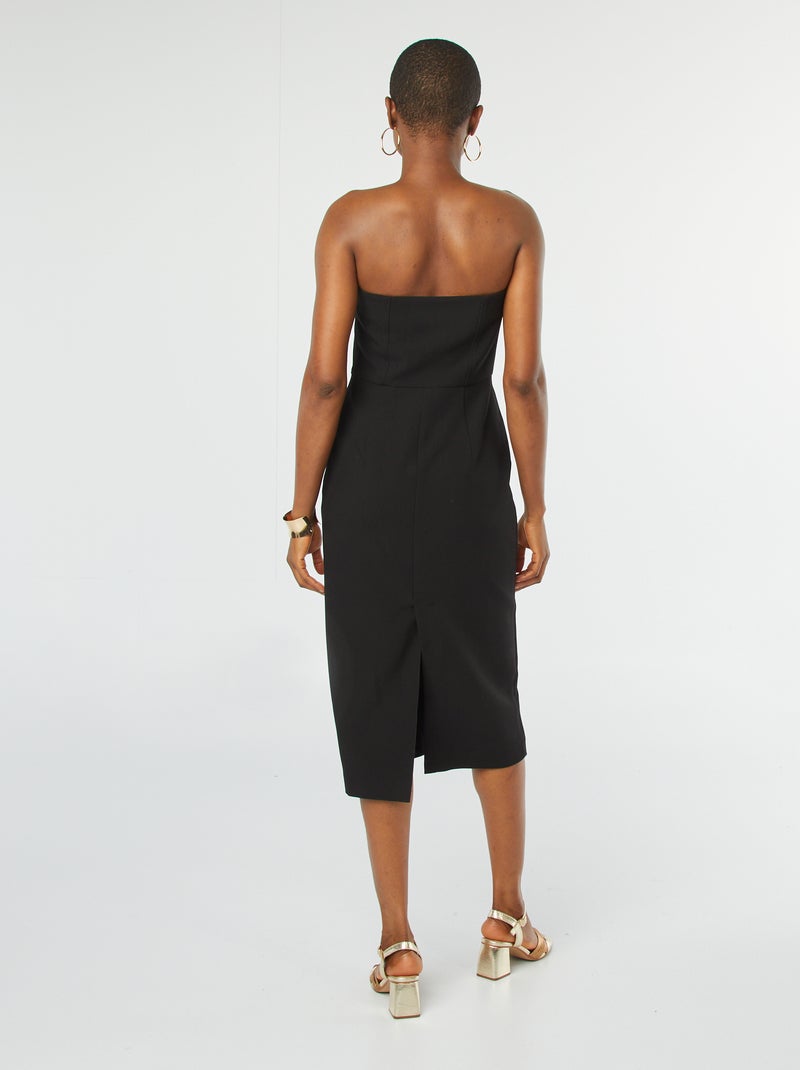 Vestido midi tipo corpete Preto - Kiabi