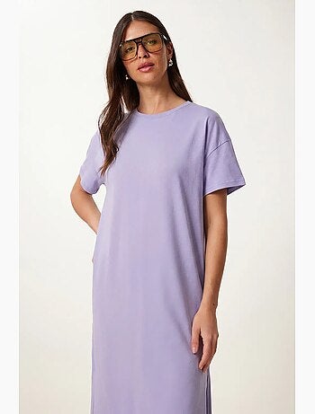 Vestido midi tipo t-shirt de algodão com gola redonda istanbul