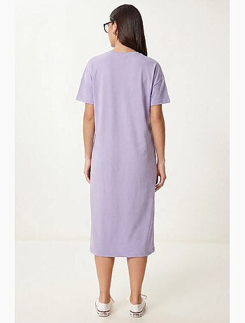 Vestido midi tipo t-shirt de algodão com gola redonda istanbul