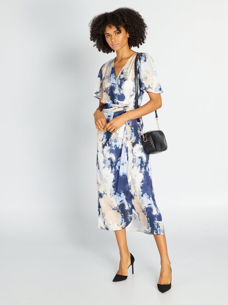 Vestido midi tye and dye AZUL - Kiabi