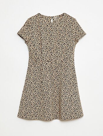 Vestido Milano com corte evasé e mangas curtas