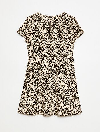 Vestido Milano com corte evasé e mangas curtas