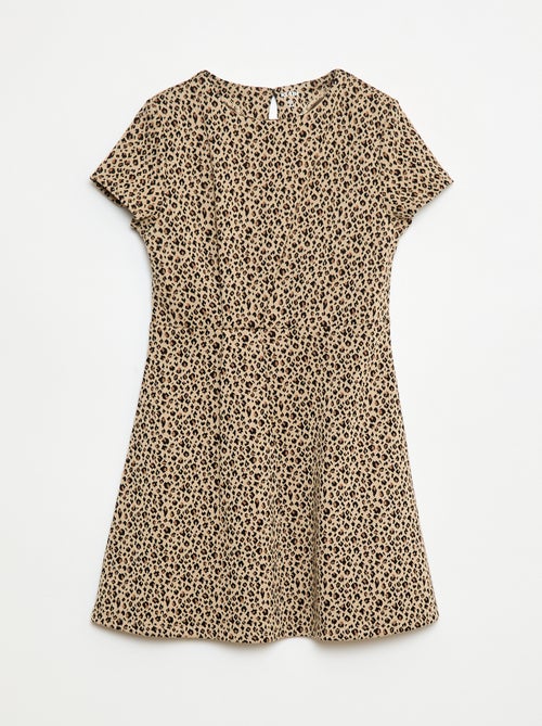 Vestido Milano com corte evasé e mangas curtas - Kiabi