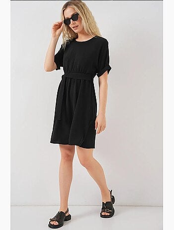 Vestido mini ayrobin de manga curta 2572 bdart