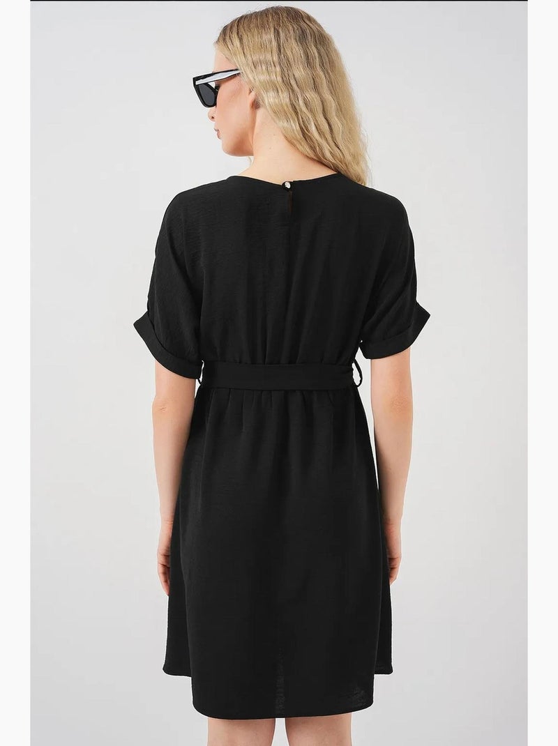 Vestido mini ayrobin de manga curta 2572 bdart Preto - Kiabi