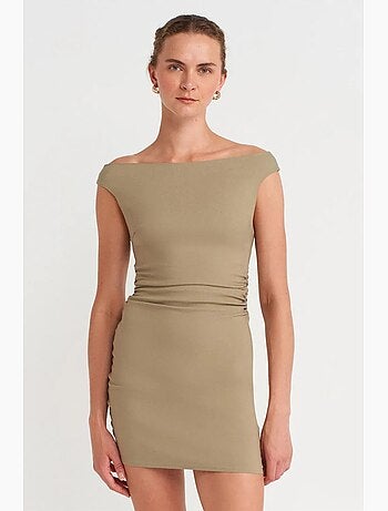 Vestido mini bardot justo ao corpo dilvin