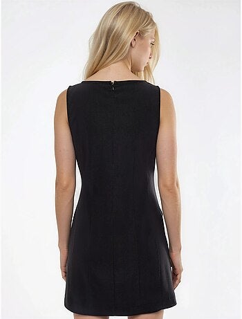 Vestido mini bengalin com detalhe de bolso hiccup