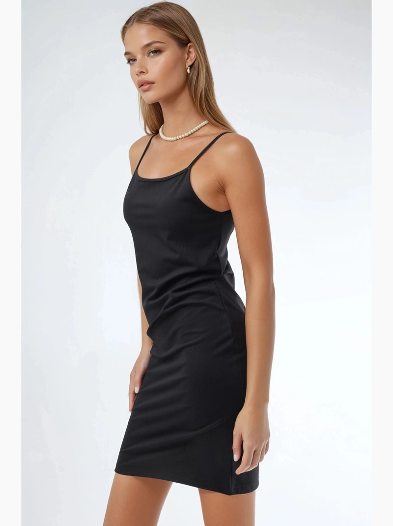 Vestido mini bodycon com alças hiccup Preto - Kiabi
