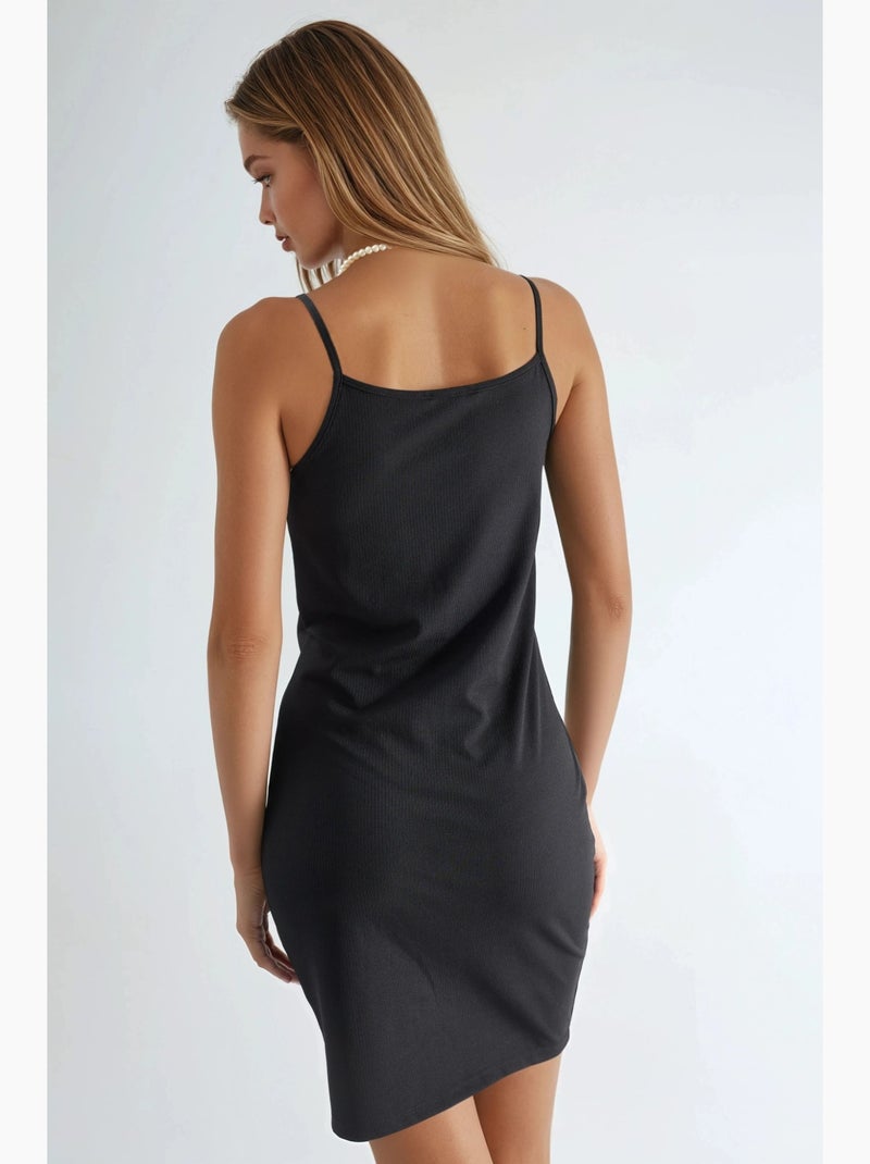 Vestido mini bodycon com alças hiccup Preto - Kiabi