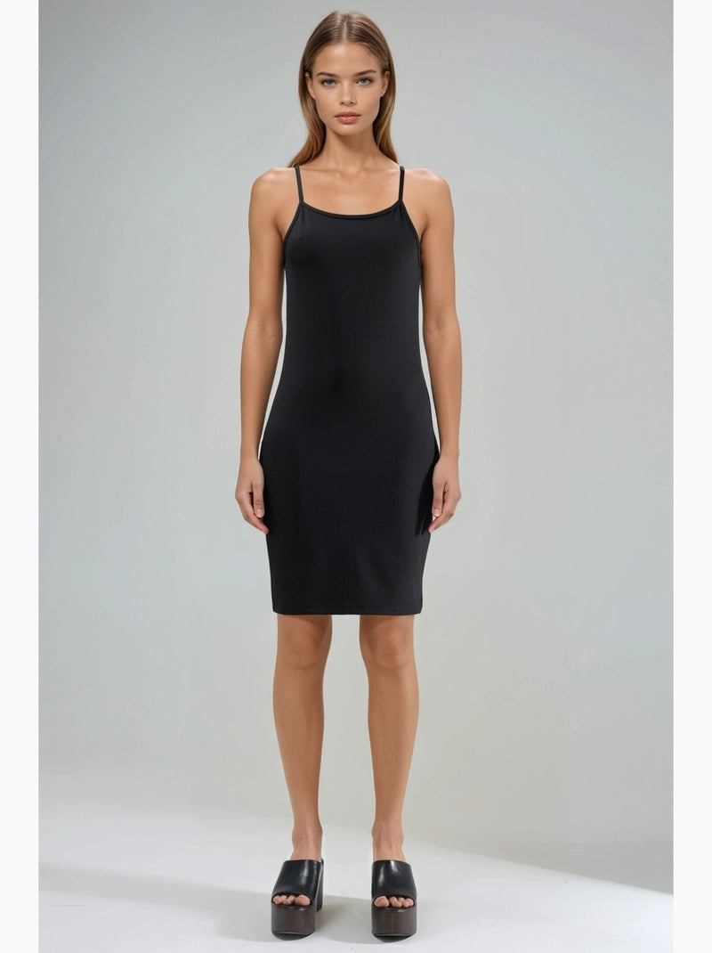 Vestido mini bodycon com alças hiccup Preto - Kiabi