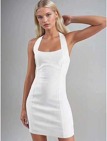 Vestido mini bodycon com gola halter hiccup