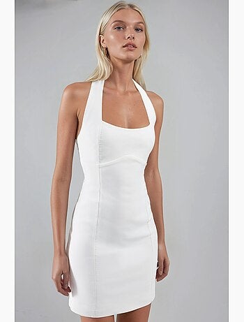 Vestido mini bodycon com gola halter hiccup